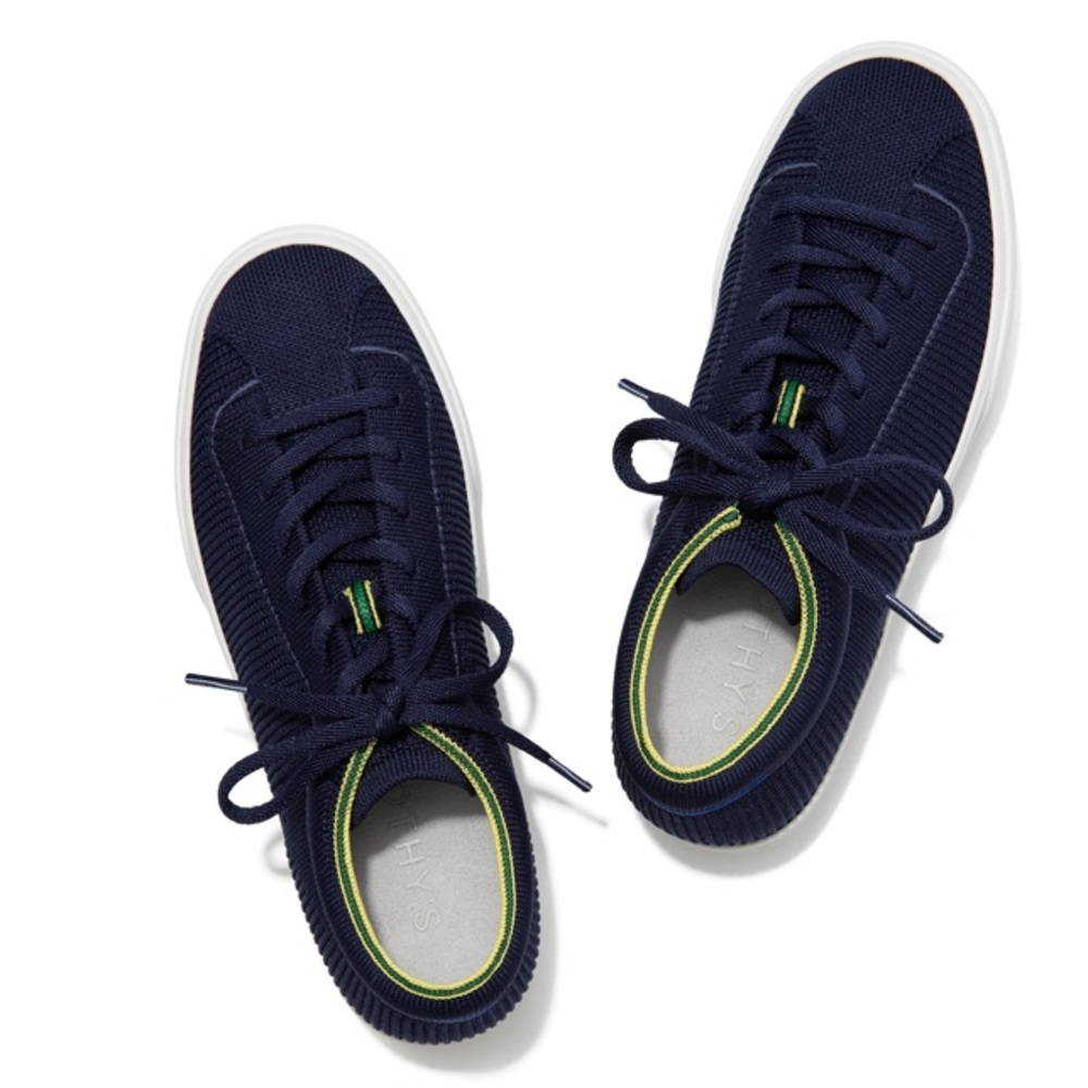 NEVER WORN. NAVY ROTHYS LACE UP
